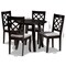 Baxton Studio Daisy Grey Upholstered and Dark Brown Finished Wood 5-Piece Dining Set 173-9726-10896 - alternate 3